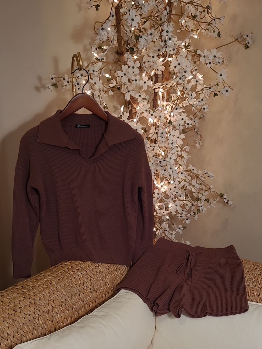 Chocolate Brown And Buttery Soft Shorts Lounge Set